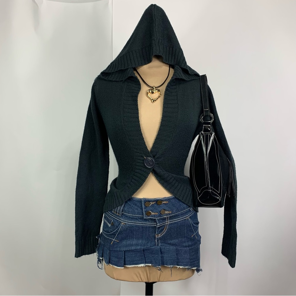 Women's Hooded Black Sweater